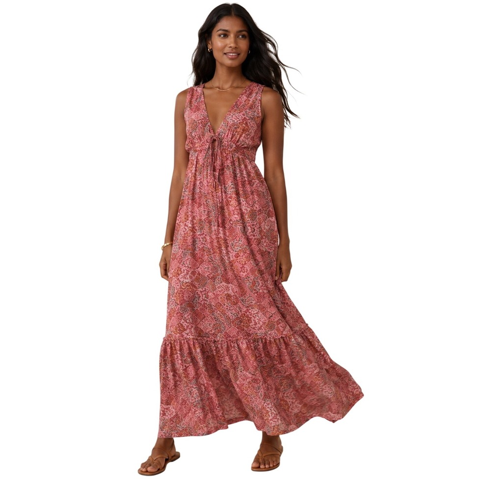 FAHERTY Eden Dress Island Breeze Floral Maxi Dress Vacation‎ Resortwear XS